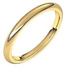 Bague bracelet de mariage demi-ronde or jaune 10 carats 2,08 g taille 7 pour femme