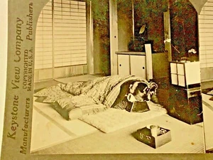 JAPANESE WOMEN IN BED STEROCARD. STEREOVIEW CARDS - Picture 1 of 4