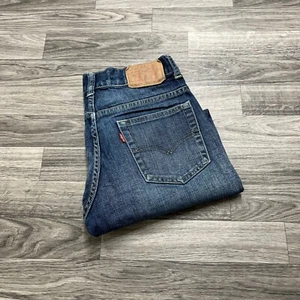 LEVI'S 508 Taper Straight Leg Dark Wash Blue Denim Jeans Boy's Size 14 W27 L27 - Picture 1 of 12