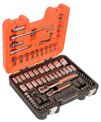 Bahco S800 77 Piece 1/4" & 1/2" Drive Metric & Imperial Socket Set Kit - Image 1 of 3