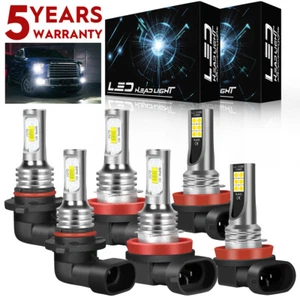 For Honda Pilot 2006-2018 6x Combo LED Headlight High/Low Beam & Fog Light Bulbs - Picture 1 of 15