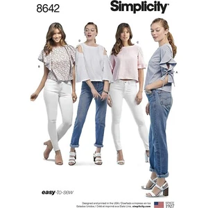Camisa Blusa Top Simplicity Patrón Costura 8642 D0960 Falta Talla 6-14 - Imagen 1 de 9