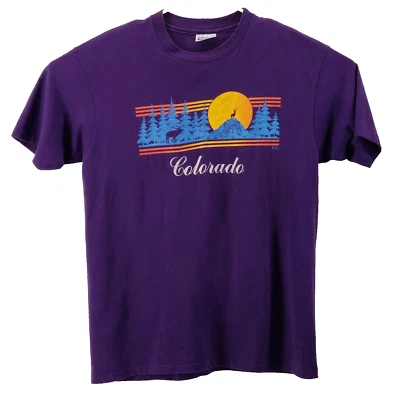 Vintage  Colorado Rocky Mountains 1983 Single Stitch T Shirt Size XL 46-48  USA - Image 1 of 4