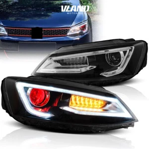 VLAND LED Headlights RED Demon Eye For 2011-2018 VOLKSWAGEN JETTA W/Sequential - Picture 1 of 15