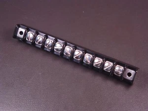 2591A-GP-10 Kulka Single Row Terminal Block 10 Pole 15A Black NOS - Picture 1 of 2