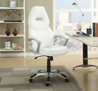 Coaster Bruce High Tufted Back Faux Leather Office Chair in White