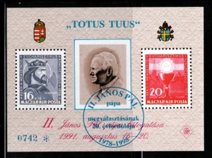 HUNGARY-1998. Com.Sheet-20th ann. of the election of II. John Paul Pope/BLUE - Picture 1 of 1