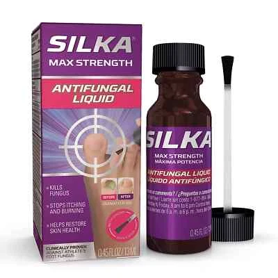Silka Max Strength Antifungal Liquid Toenail Health W/ Brush Applicator 0.45 Oz