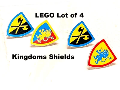 LEGO Lion Shield Lot of 4 Printed Kingdoms Battle Armor Knight Standing Animal - Image 1 of 2