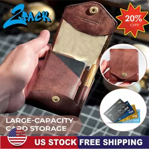 Multifunctional Compact Wallet,Handmade Leather Wallet for Men,Small Slim Thin - Picture 1 of 15