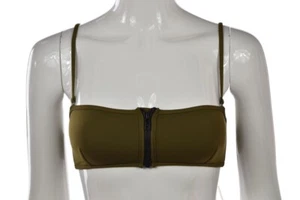 NEW J Crew Womens Swimwear Size XXS Olive Green Bikini Top Spaghetti Straps NWT - Bild 1 von 4
