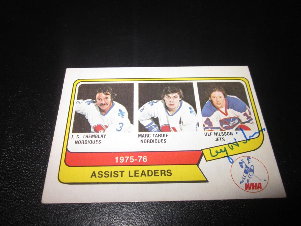 ULF NILSSON SIGNED AUTO 1976 OPC O-PEE-CHEE WHL CARD # 2 ASSIST LEADER CARD - Image 1 of 1