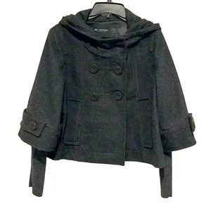 MISS ME MM Couture by Miss Me Wool Pea Coat Jacket Gray Y2K 2000s Women's Large - Picture 1 of 16