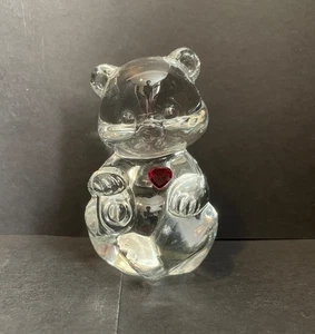 Fenton Glass Birthstone Bear With Red Heart (January/Garnet) Figurine - Picture 1 of 10