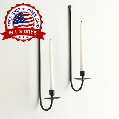 Candelabros De Metal, Juego De 2, Candelabros Montaje En Pared 16.5"×5"×3" NUEVO - Image 1 of 4