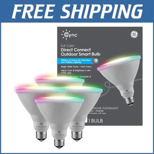 4-Pack GE Smart LED Floodlight Bulbs - Color Changing & Alexa Compatible Lights - Picture 1 of 13