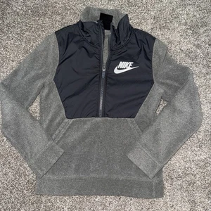 Nike Boys Gray Half Zip Pullover Fleece Jacket Size S - Picture 1 of 2