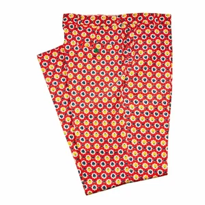 Herren 34 Chinohose rot Blumenmuster Baumwolle vorne flach gerade Passform Anzughose - Bild 1 von 9
