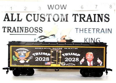 HO SCALE CUSTOM LETTERED TRUMP 2028 BRING HIM BACK REEFER 🎩🎩AVAIL IN O🎩🎩W4 - Image 1 of 4