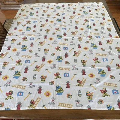 "Sábana plana para cuna de calle Sésamo tela de bombero 44x56"" Elmo Cookie Monster" Foto 1 de 4