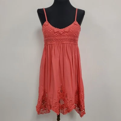 Vintage Twenty One Womens Y2K Crochet Babydoll Mini Dress Size M Preppy Coquette - Image 1 of 4