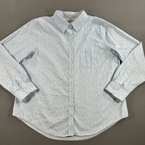LL Bean Wrinkle Resistant Blouse Paisley 100% Cotton Button Up Petite Medium - Picture 1 of 7