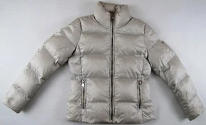 Karl Lagerfeld down filled jacket silver pearly insulated padded womens Medium M - Picture 1 of 19