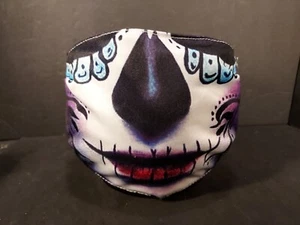 Cloth Half-Mask With Filter Pocket Adjustable Elastic Straps Day Of The Dead - Picture 1 of 2