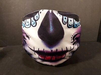 Cloth Half-Mask With Filter Pocket Adjustable Elastic Straps Day Of The Dead - Image 1 of 2