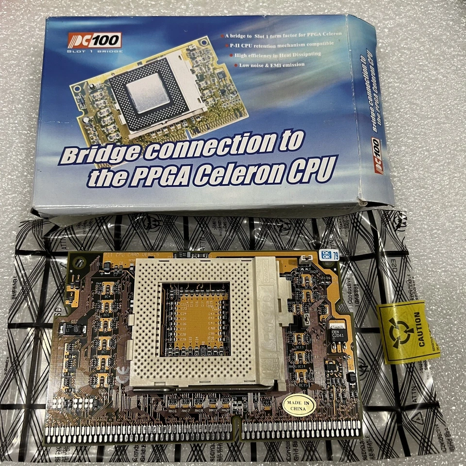 NEW PCCHIPS PC100 SLOT 1 370 SLOCKET PGA370 4 CELERON Mendocino 533 CPU ADAPTER - Image 1 of 2