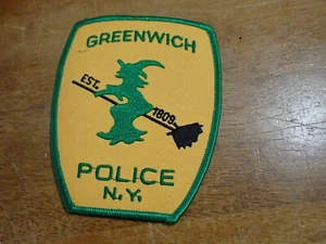 CHALECO POLICÍA GREENWICH NUEVA YORK PARCHE OBSOLETO BX L #93 - Imagen 1 de 2