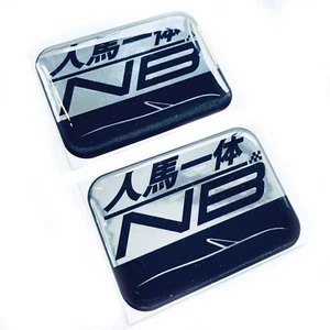 x2 Jinba Ittai Chrom 3D gewölbt Gel Aufkleber Aufkleber Abzeichen JDM passt Mazda MX5 NB MK2 - Bild 1 von 2
