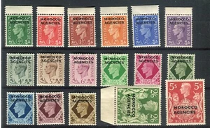 Morocco Agencies KGVI 1949 set of 17 SG77/93 MNH - Picture 1 of 1