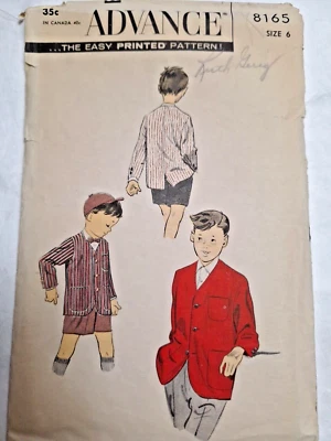 Jacket Blazer Sports Boys 6 Advance 8165 Sewing Pattern VTG Church Event Dress - Image 1 of 4