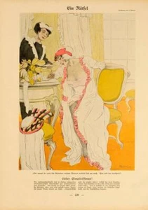 SIMPLICISSIMUS 1913 VON KAINER EINE RATFEL AUF LEINEN ORIGINAL - Bild 1 von 1