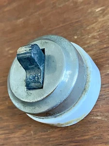 Antique Vintage Paulding Porcelain Round Bakelite Light Switch Toggle Silver - Picture 1 of 10