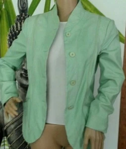 Couture ARMANI Italian leather. Butter soft lined blazer/jacket/ coat. Sz 44 - Picture 1 of 3