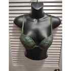 Victoria?S Secret 34A Bra Forest Green Push-Up Pigeonnant Underwire Lace Overlay