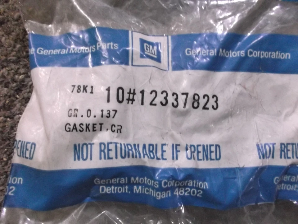 1986-1993 Camaro Corvette GM OEM 12337823 Rear Main Seal Flange Mounting Gasket - Image 1 of 1