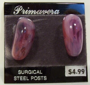 Primavera Lavender Lucite Surgical Steel Posts Stud #74 Earrings NEW - Picture 1 of 1