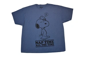 Peanuts Mens Snoopy & Woodstock It's Nap Time All The Time Shirt New 4XL, 5XL - Picture 1 of 5