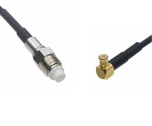 FME Female to MCX Male Right Angle Coaxial Cable For Antenna Radio wifi 0.5~15FT - Picture 1 of 3