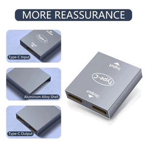 USB-C-Splitter Dual-Ladegerät-Adapter Buchse auf Buchse Doppelter Port Hub 2 ... - Afbeelding 1 van 6