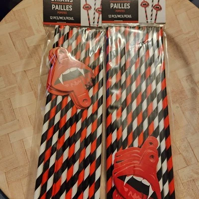 2 pks HALLOWEEN VAMPIRE STRAWS PACK OF 12 COUNT DRACULA HORROR TRICK OR TREAT C3 - Image 1 of 2