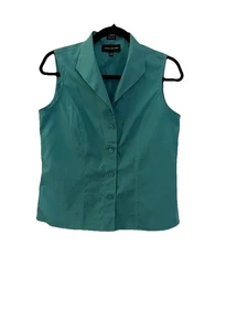 Neu mit Etikett Jones New York 6/ türkis bügelfrei ärmelloses Button-Down-Hemd aus Baumwolle - Bild 1 von 3