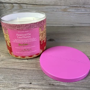 Bath & Body Works Festival de Las Flores 3 Docht Kerze 14,5 OZ NEU SELTEN - Bild 1 von 5