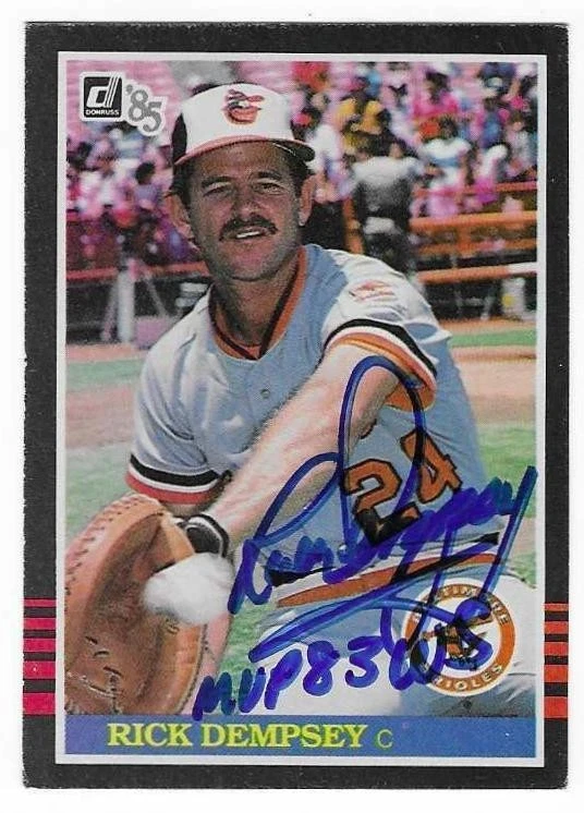 RICK DEMPSEY 1985 DONRUSS AUTOGRAPHED SIGNED # 332 BALTIMORE ORIOLES - Image 1 of 1