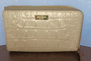 Kate Spade New York grau Krokoprägung Leder Geldbörse Kalbsleder - Bild 1 von 7