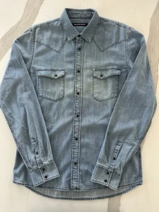 Karl Lagerfeld Men's Denim Long Sleeve Shirt Size XL Snap Button Up NWT Italy - Picture 1 of 18