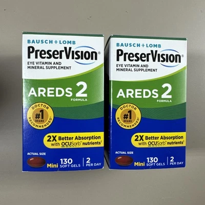 JUEGO DE 2 cápsulas blandas Bausch + Lomb PreserVision AREDS 2 Formula 130 EXP 01/2027+ Foto 1 de 3